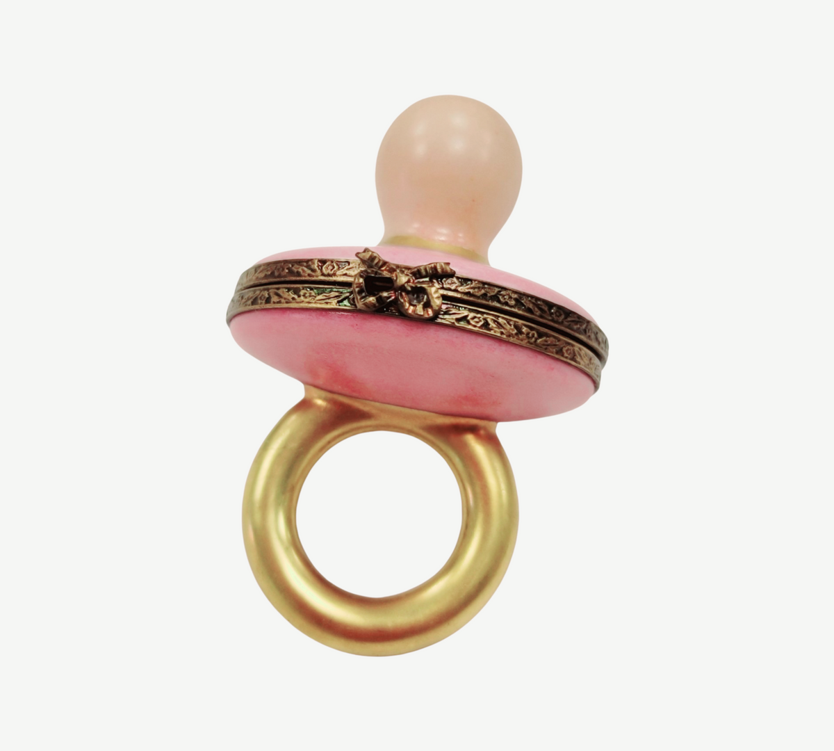 Pink Baby Pacifier Limoges box, an heirloom-quality piece for collectors