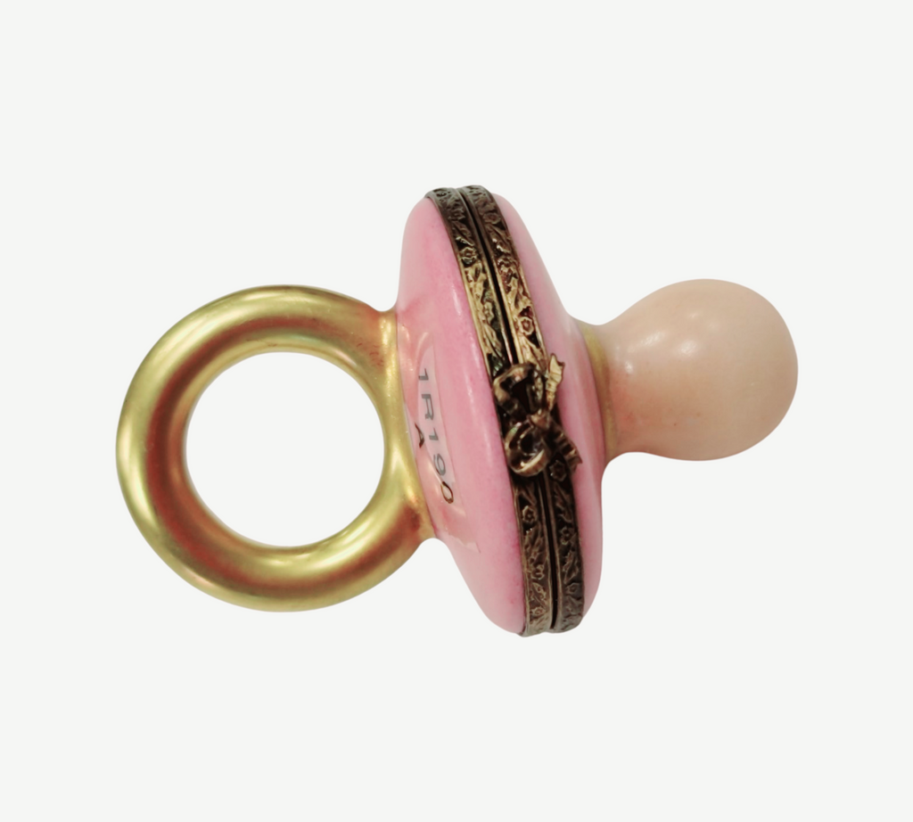 Pink Porcelain Baby Porcelain Pacifier Figurine for Collectors, view 6