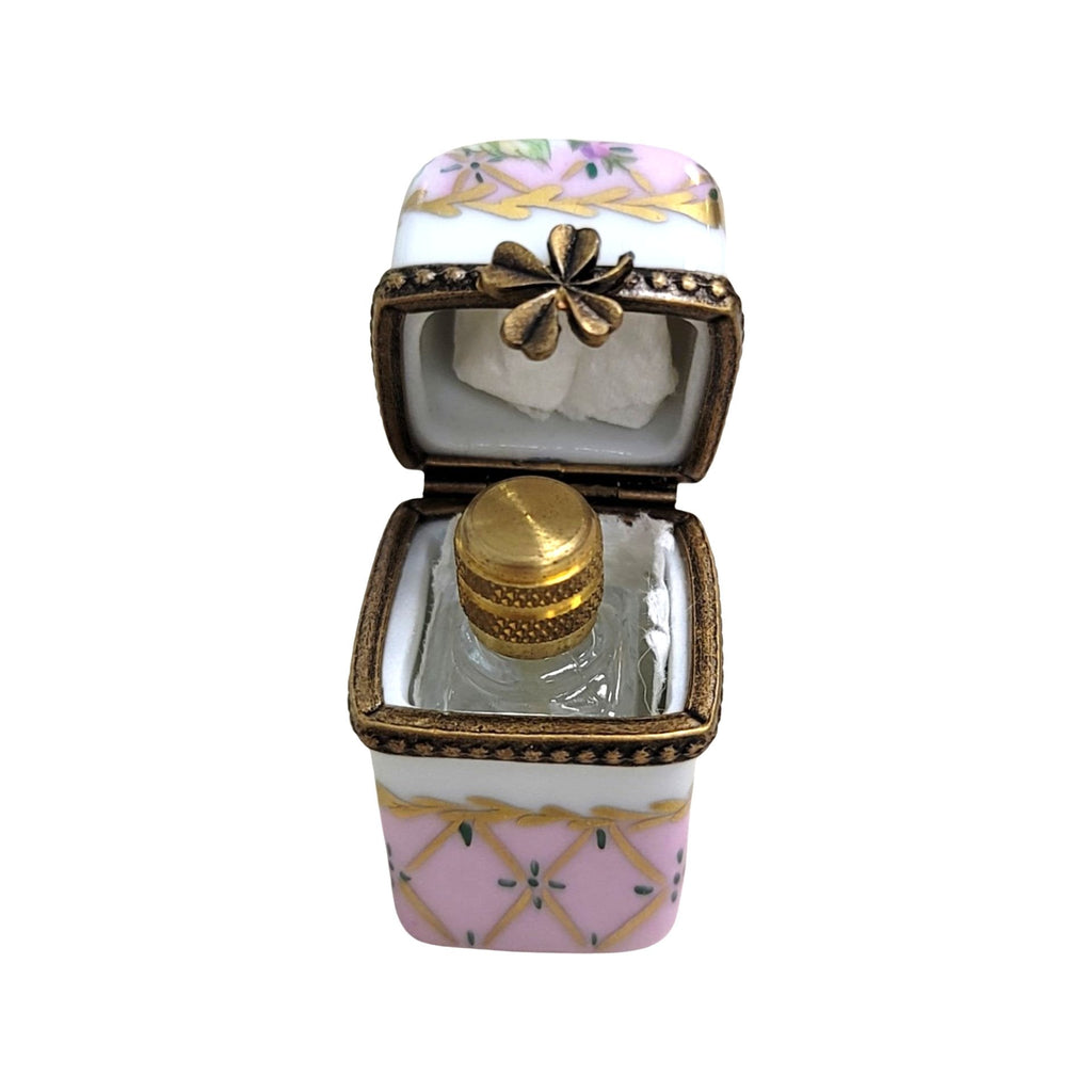 Pink Bottle Perfume Porcelain Limoges Porcelain Art Object, view 3