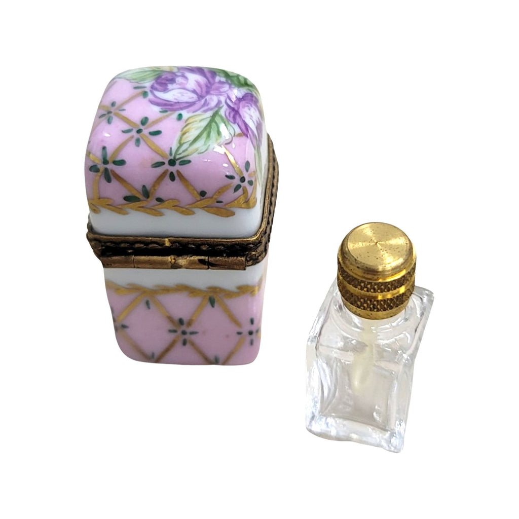 Pink Bottle Perfume Porcelain Limoges Porcelain Art Object, view 4
