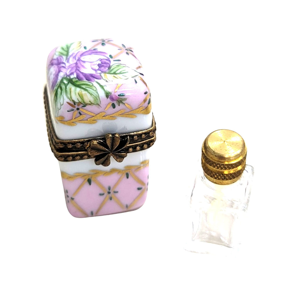 Pink Bottle Perfume Porcelain Limoges Porcelain Art Object, view 5
