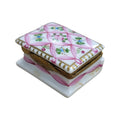 Pink Ribbon Book w Picture Frame, a hand-painted Limoges porcelain gift