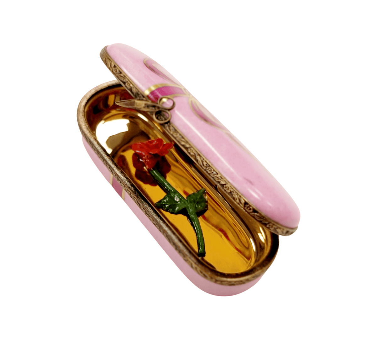 Single Stem Rose Pink Limoges Box, view 5