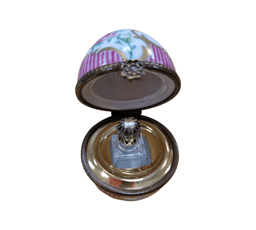 Pink Stripped Egg Perfume Limoges Porcelain Gift Box, view 5