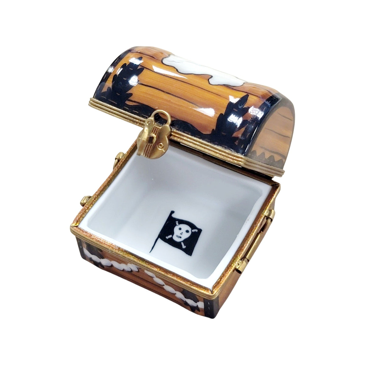 Pirate Chest Trunk Antique Limoges Box Figurine, view 4