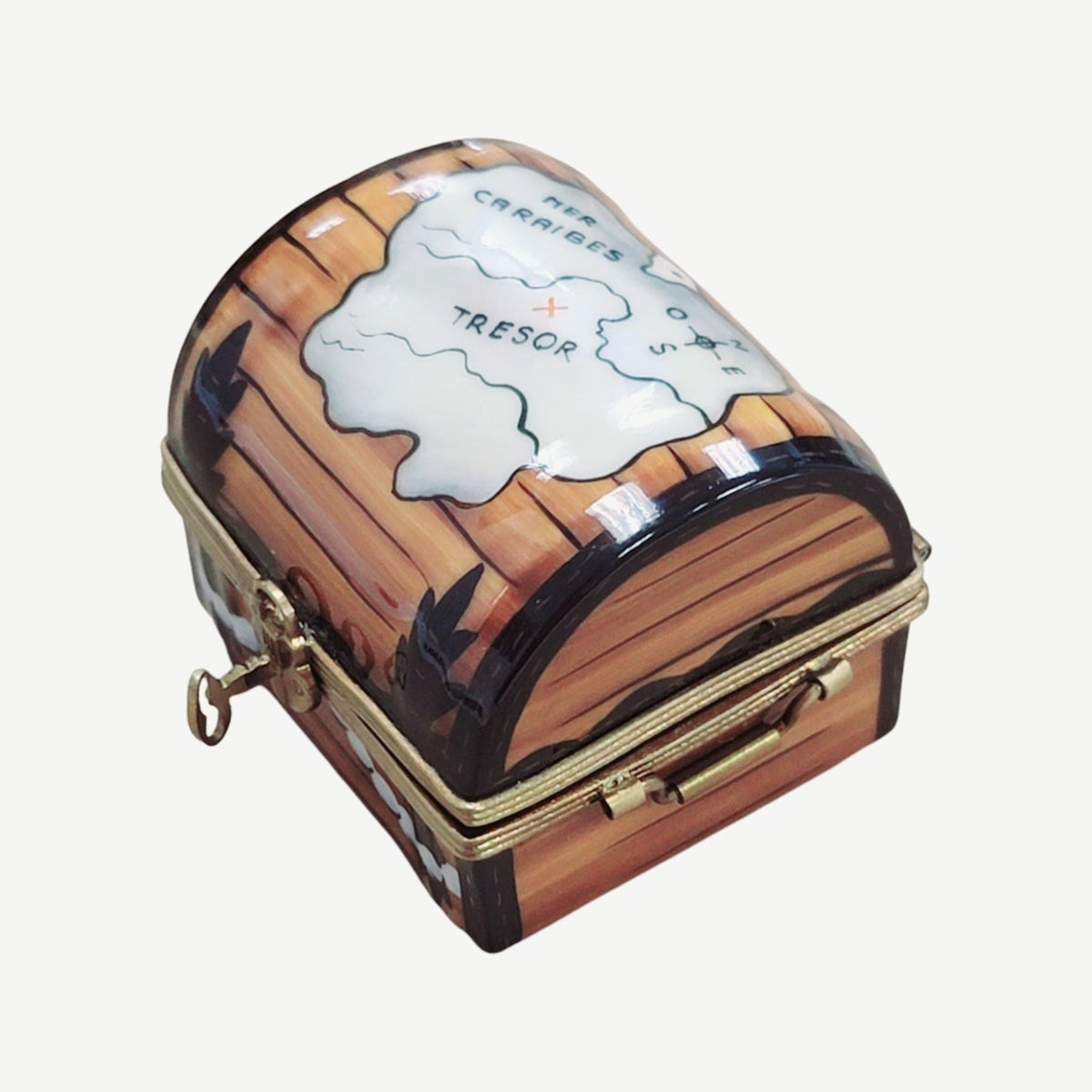 Pirate Chest Trunk Antique Limoges Box Figurine, view 5