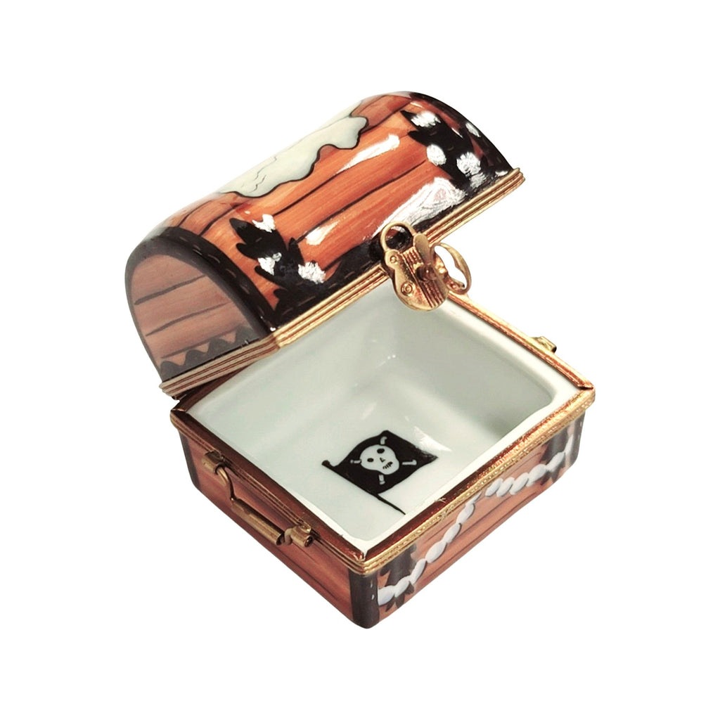 Pirate Chest Trunk Antique Limoges Box Figurine, view 8