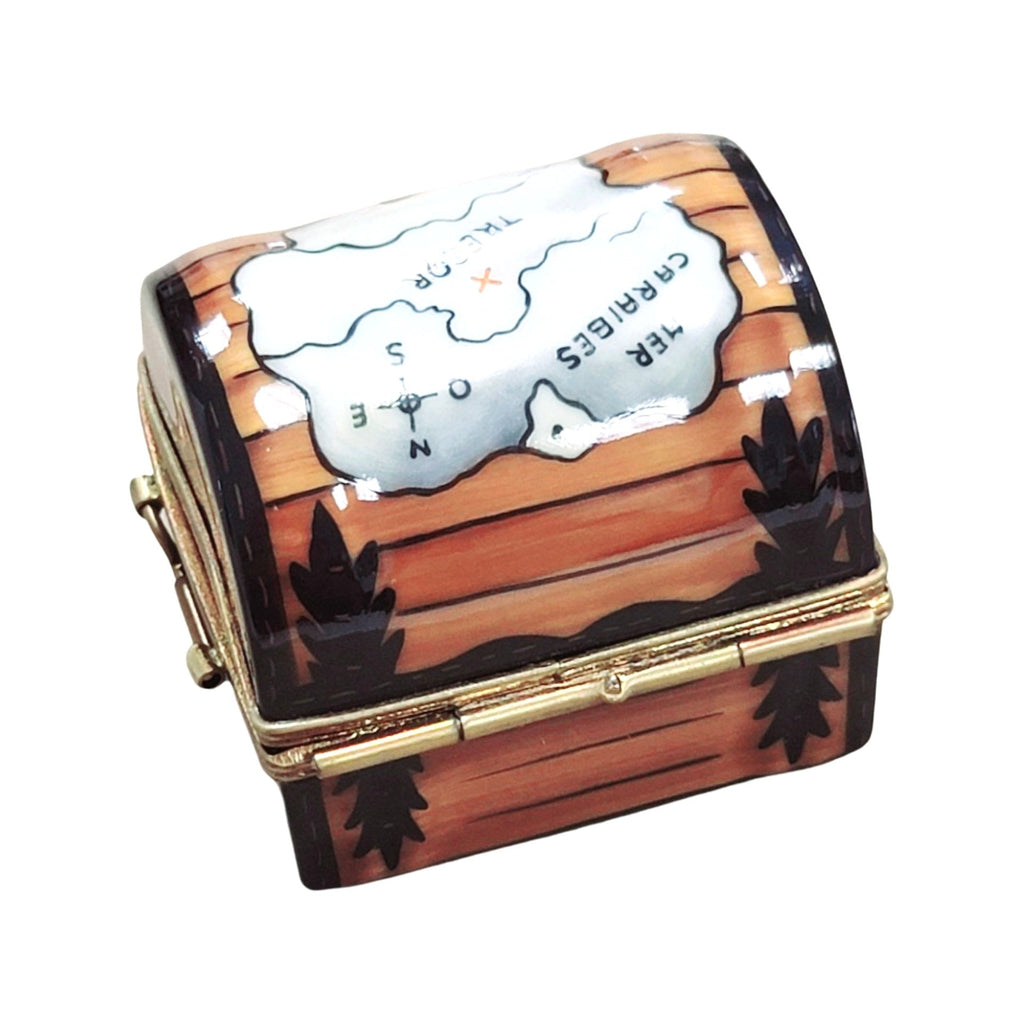 Pirate Chest Trunk Antique Limoges Box Figurine, a hand-painted Limoges porcelain gift
