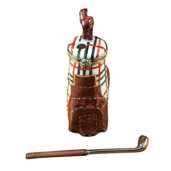 Fine French craftsmanship on the Plaid Golf Bag with Removable Club for Golfers Limoges box, painted by hand