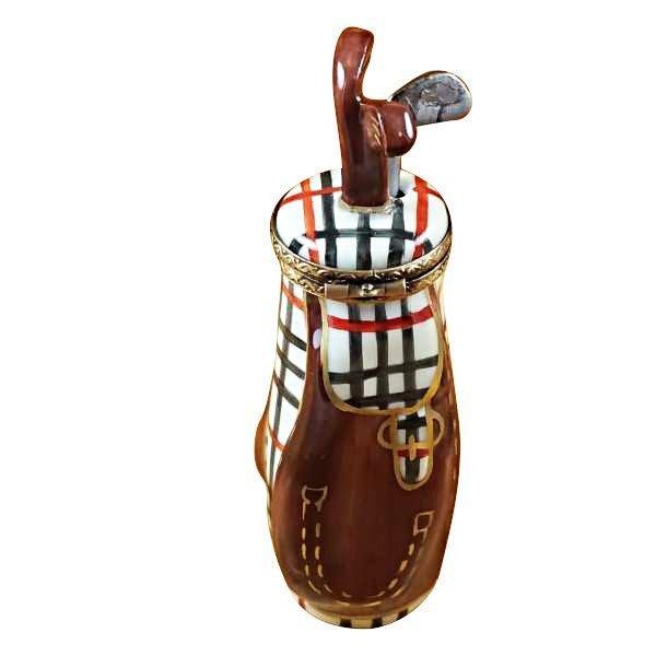 Plaid Golf Bag with Removable Club for Golfers Limoges box, an heirloom-quality piece for collectors
