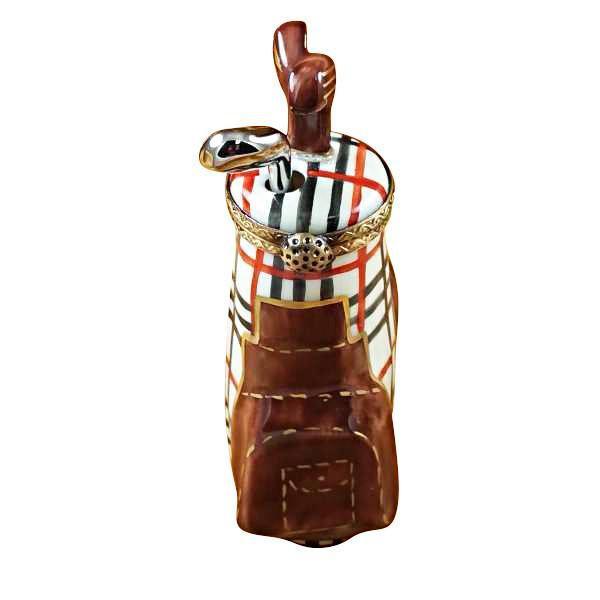 Genuine Rochard Plaid Golf Bag with Removable Club for Golfers Limoges box painted by hand in France, from Limoges Boutique