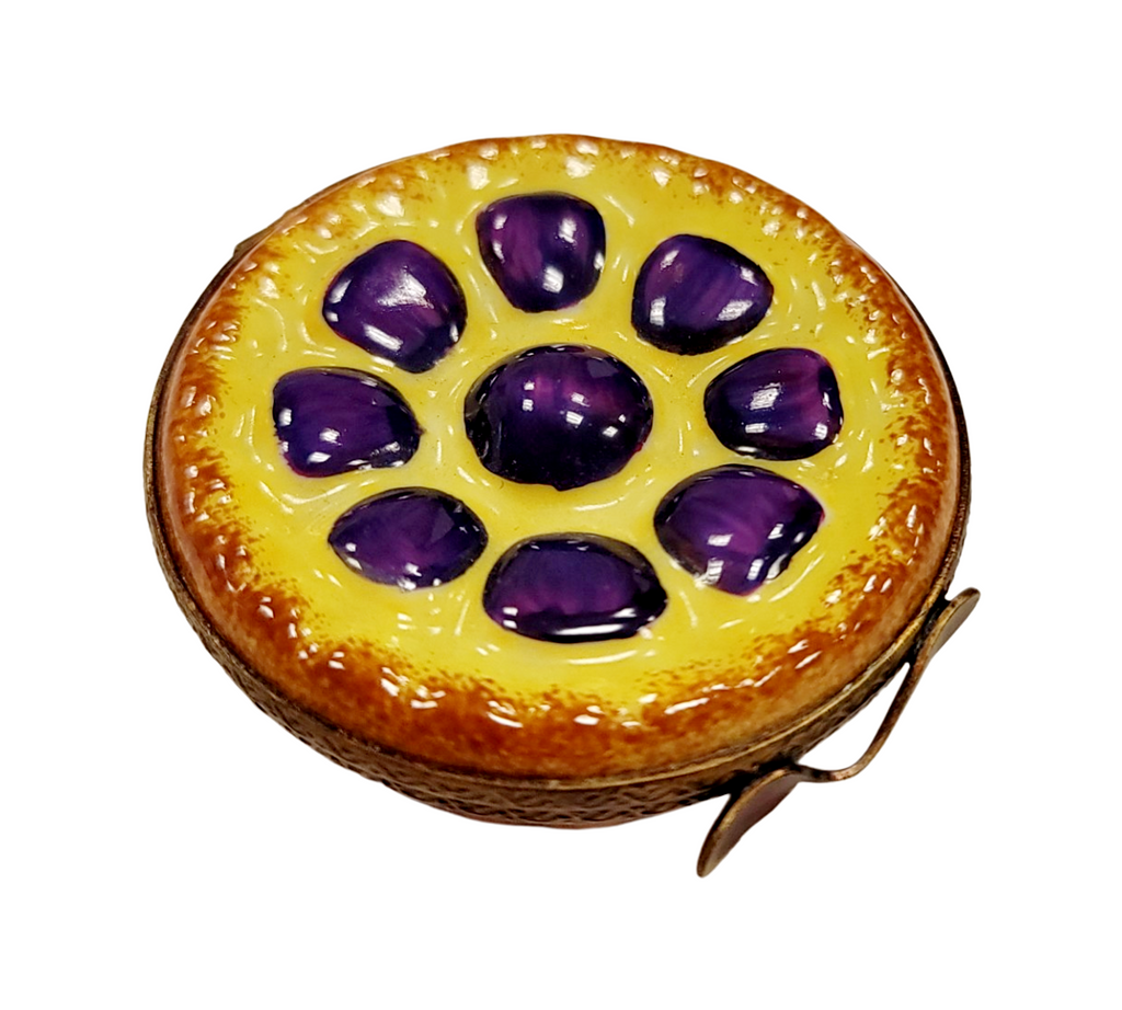 Plum Tart Limoges Box for Dessert Lovers, a hand-painted Limoges porcelain gift