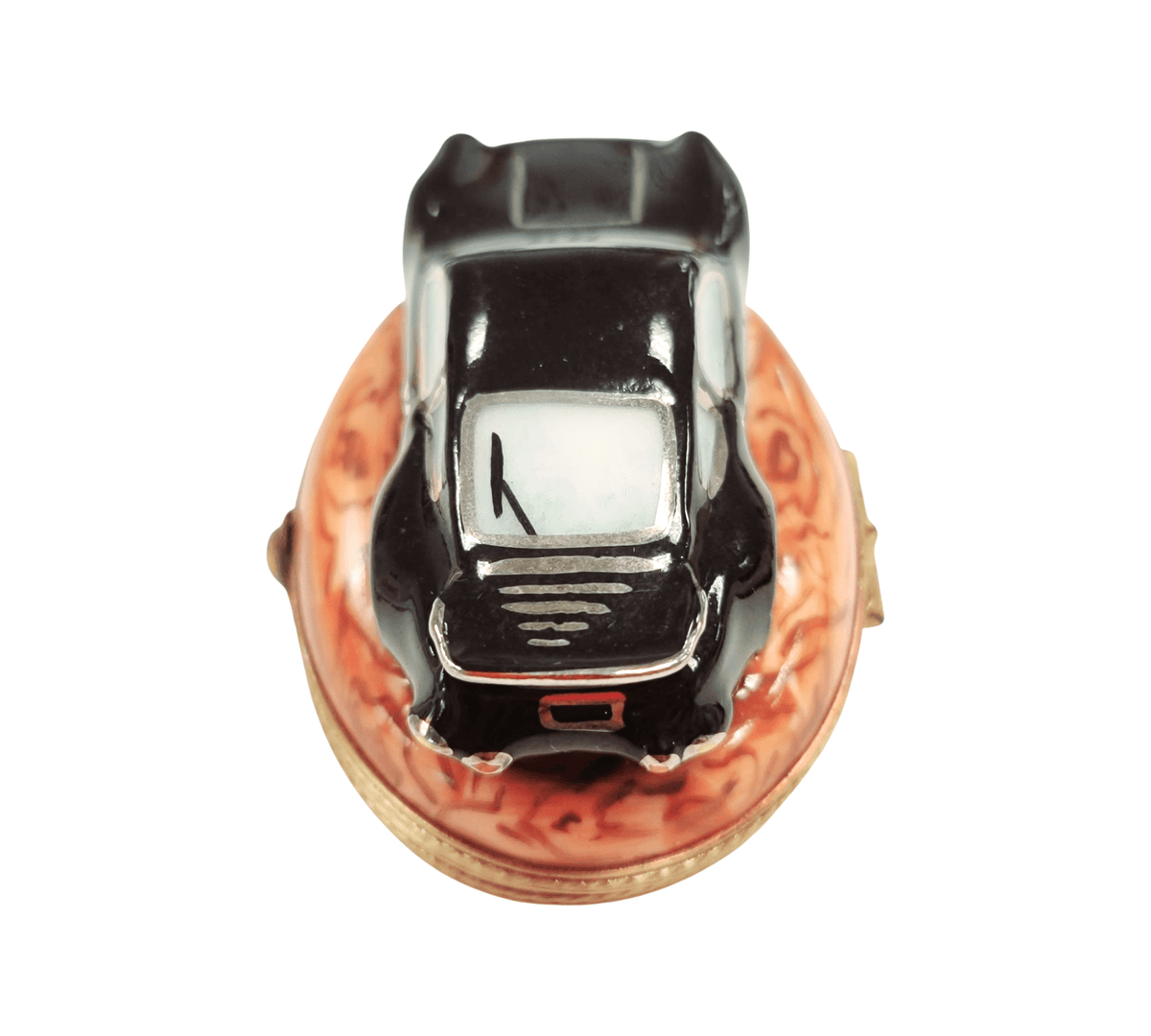 Fine French craftsmanship on the Race Car Limoges box, painted by hand