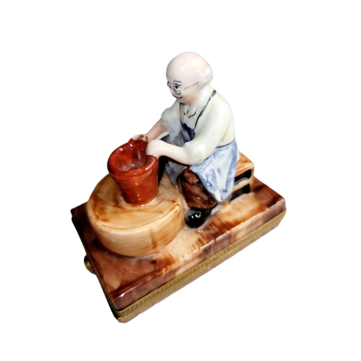 Pottery Maker Art Large Limoges Box, a hand-painted Limoges porcelain gift
