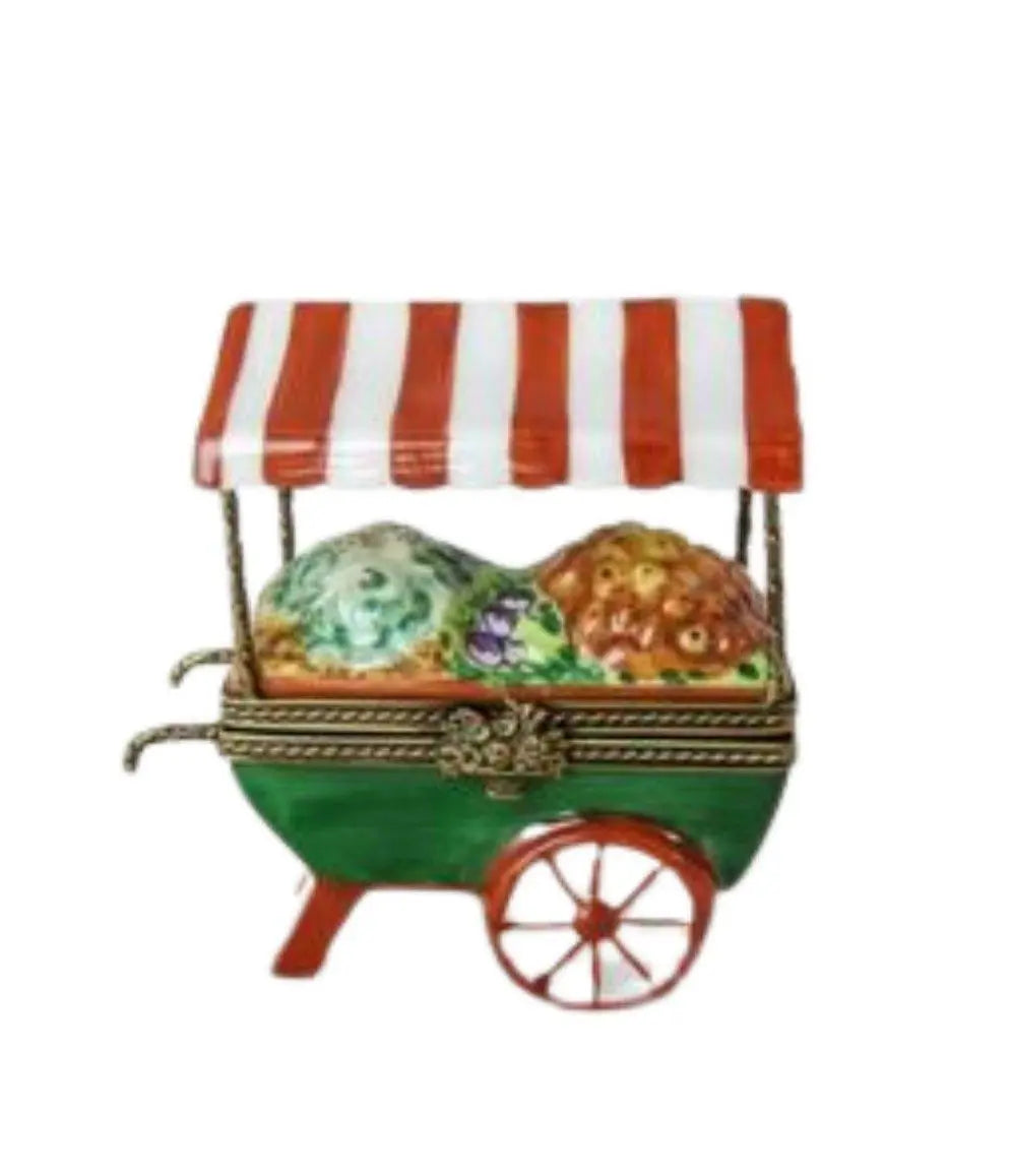 Produce Cart Porcelain Limoges Porcelain Art Object Limoges, a hand-painted Limoges porcelain gift