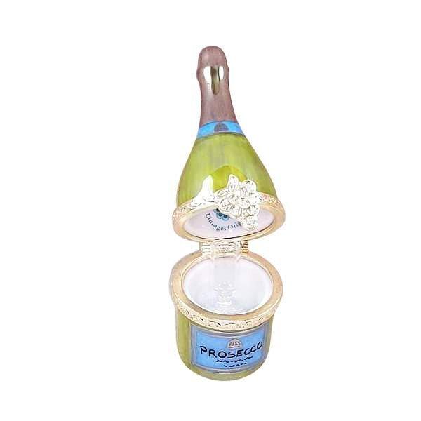 Prosecco Bottle with Flute Limoges box, an heirloom-quality piece for collectors