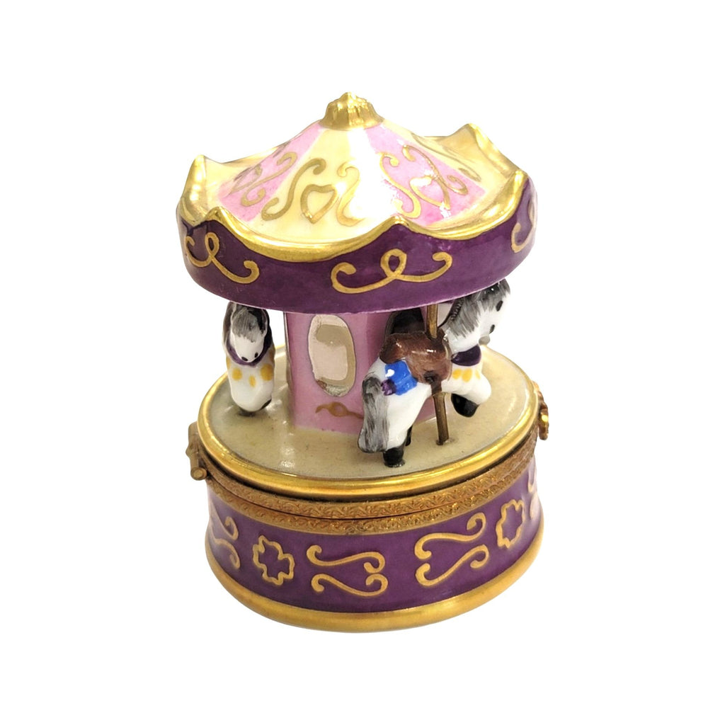 Purple Merry Go Round Carousel Limoges Box Figurine, view 5