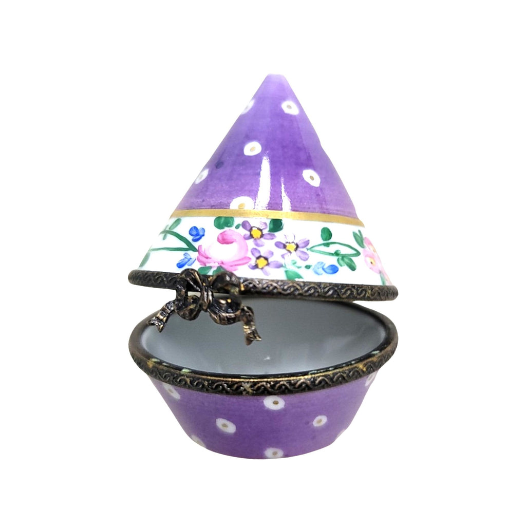 Purple Cone Tent Limoges Porcelain Box, view 2