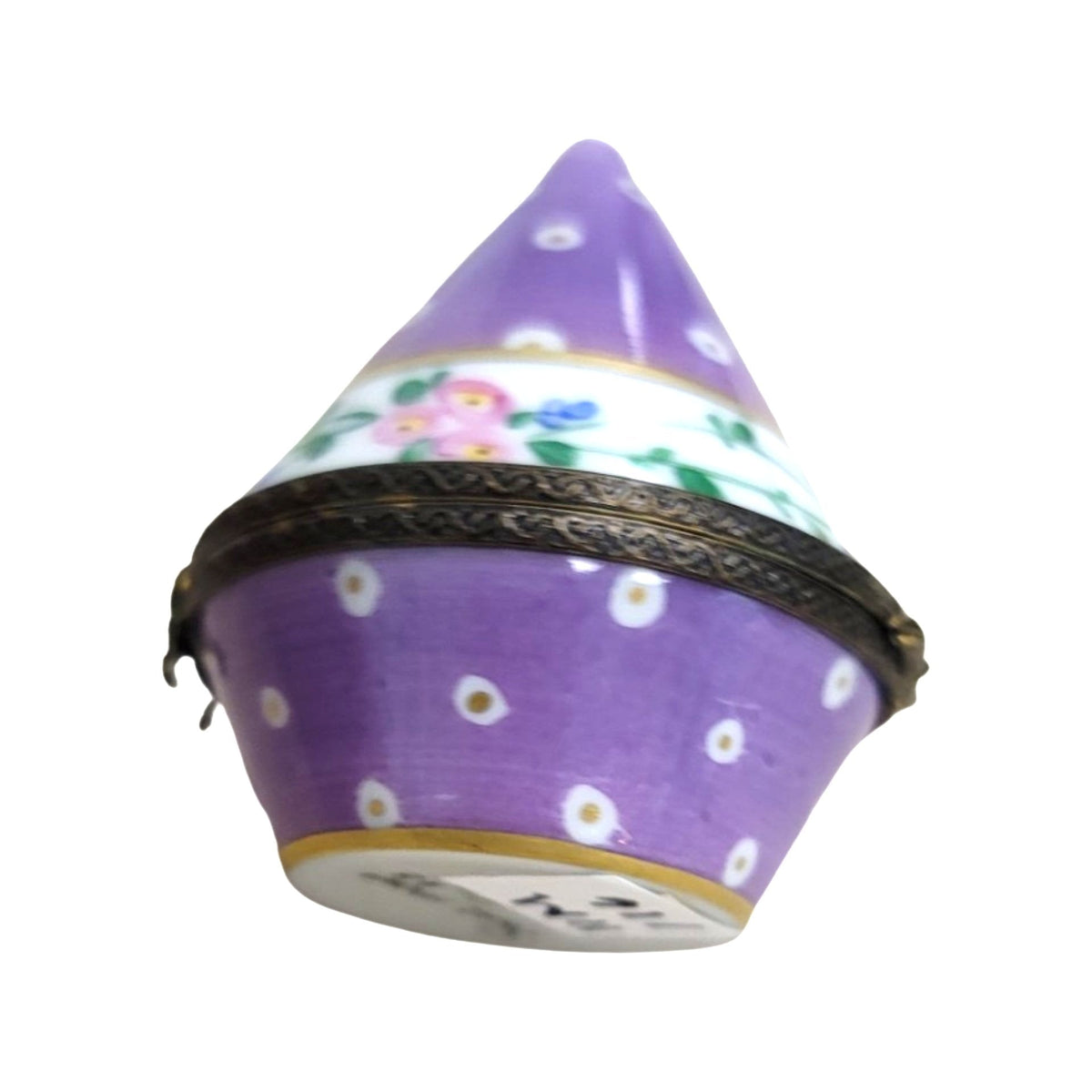 Purple Cone Tent Limoges Porcelain Box, view 3