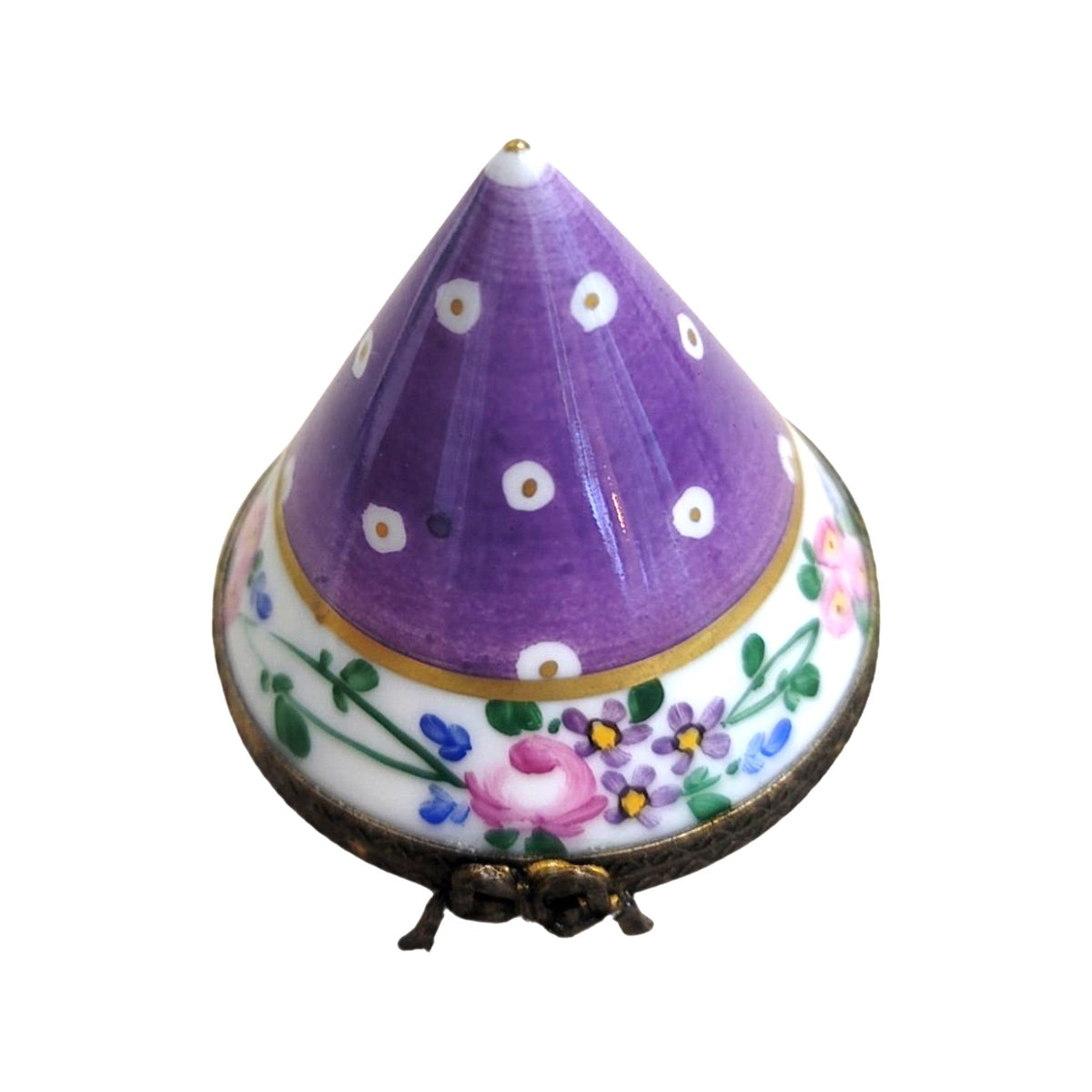 Purple Cone Tent Limoges Porcelain Box, a hand-painted Limoges porcelain gift