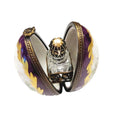 Purple Limoges Porcelain Egg Perfume Box for Collectors, a hand-painted Limoges porcelain gift