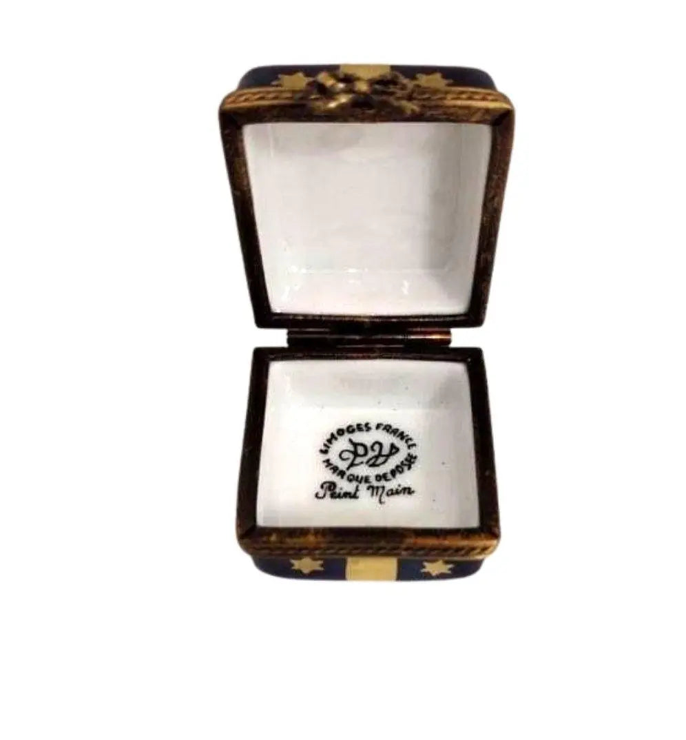 Purple Mini Moon Stars Present Limoges Box with Gold Bow, view 2