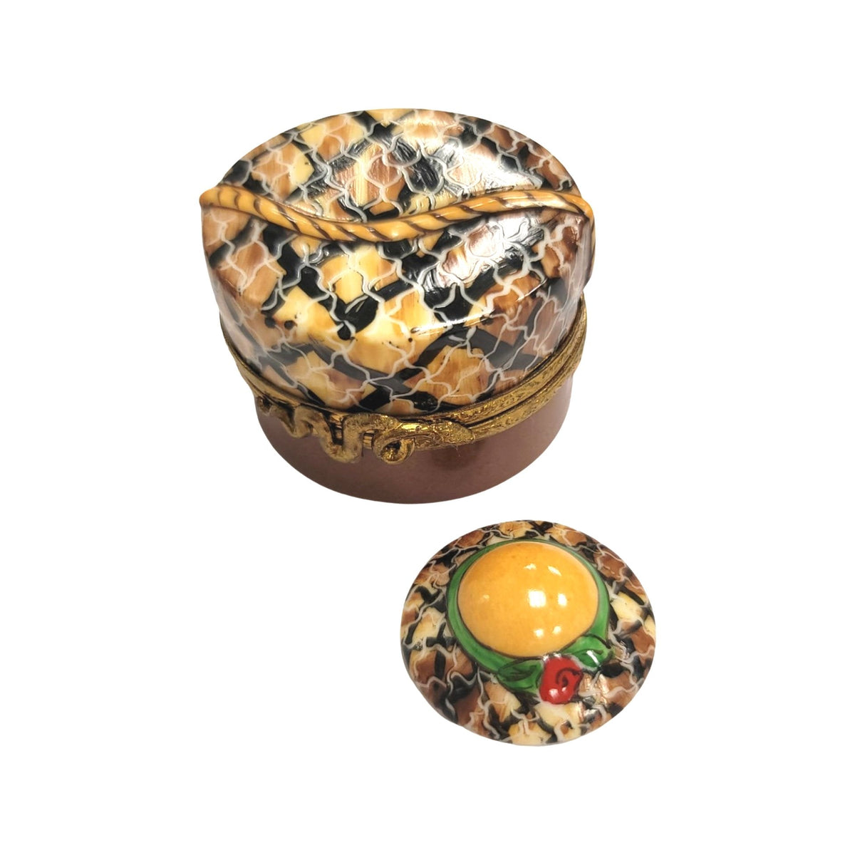 Python Snake Hat w Hat Inside Figurine, a hand-painted Limoges porcelain gift
