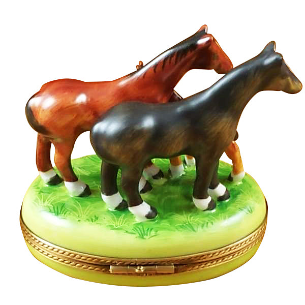 Three Horses Limoges Box for Equestrian Collectors, view 2