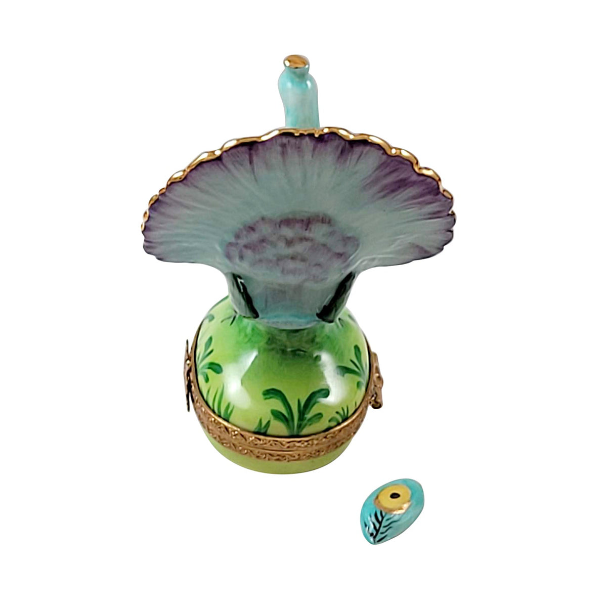 Peacock w Feather Limoges Box, view 3