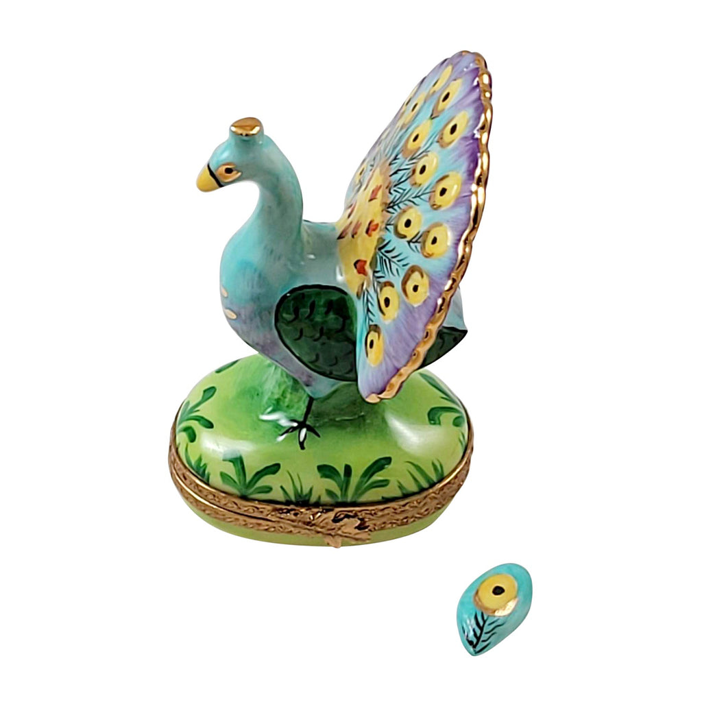 Peacock w Feather Limoges Box, view 6