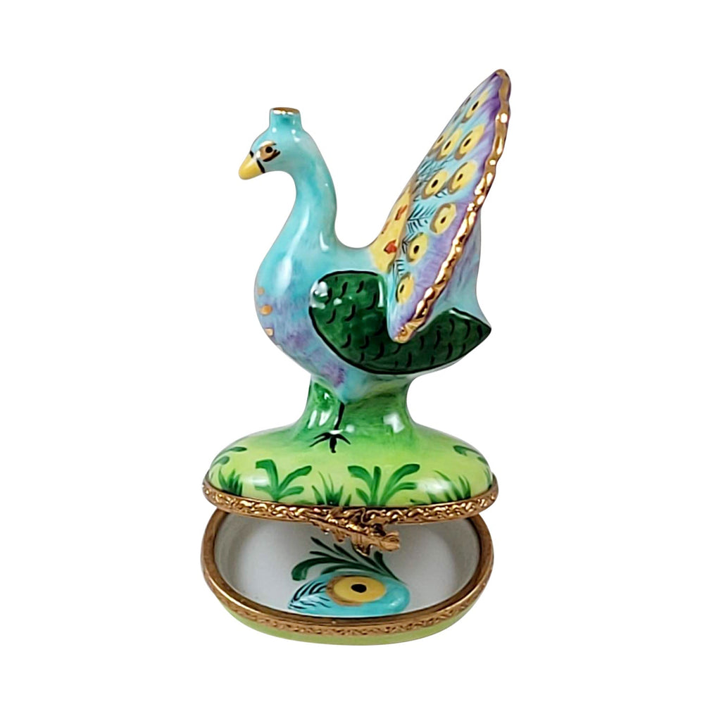 Peacock w Feather Limoges Box, view 4