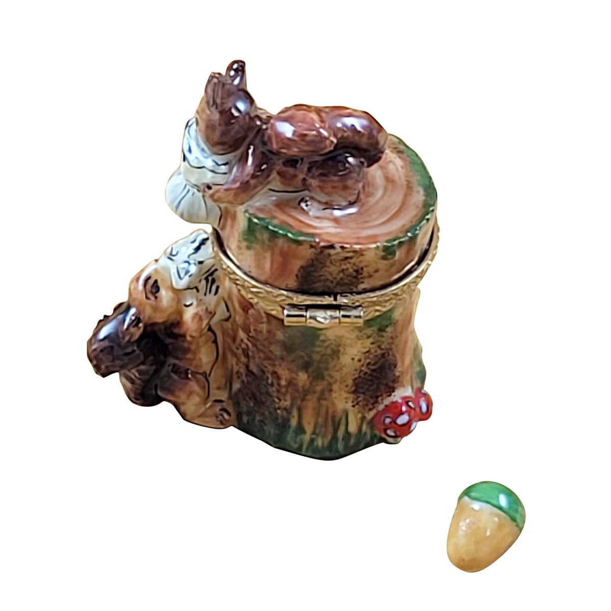 Squirrel on Log with Acorn Limoges Box, view 3