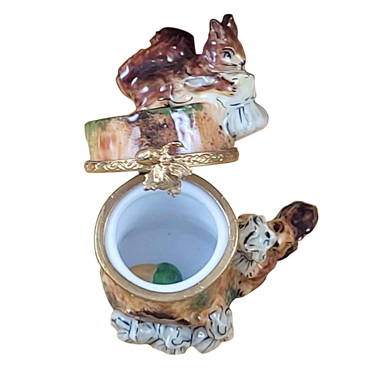 Squirrel on Log with Acorn Limoges Box, view 2