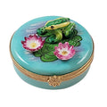 Frog Monet Water Lilies Limoges Box, a hand-painted Limoges porcelain gift