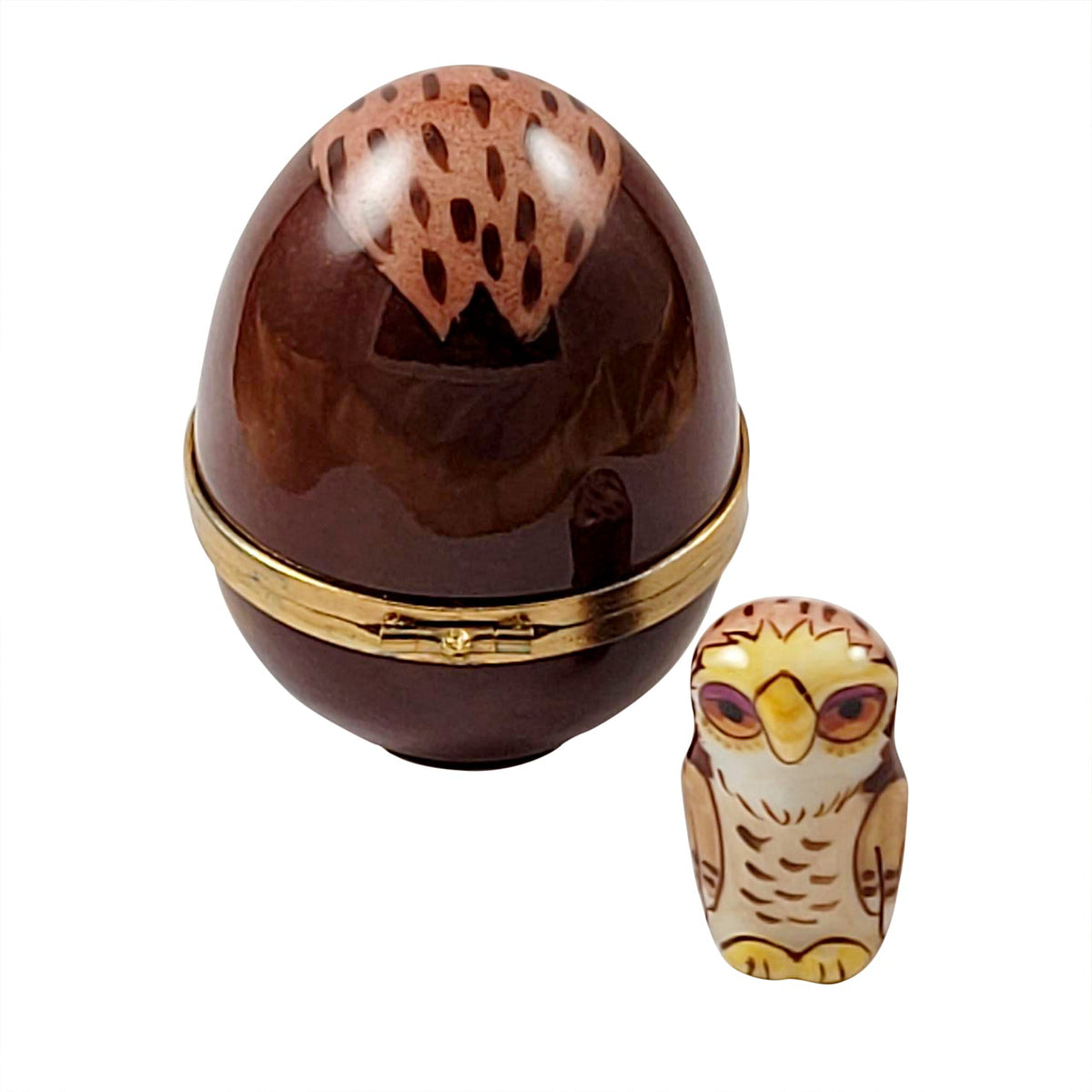 Owl Egg w Removable Owl Limoges Box for Collectors, view 3