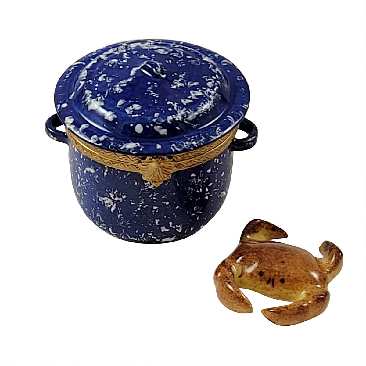 Crab in Pot Limoges Box for Collectors, a hand-painted Limoges porcelain gift