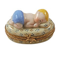 Baby Boy Sleeping Limoges Box Gift, a hand-painted Limoges porcelain gift