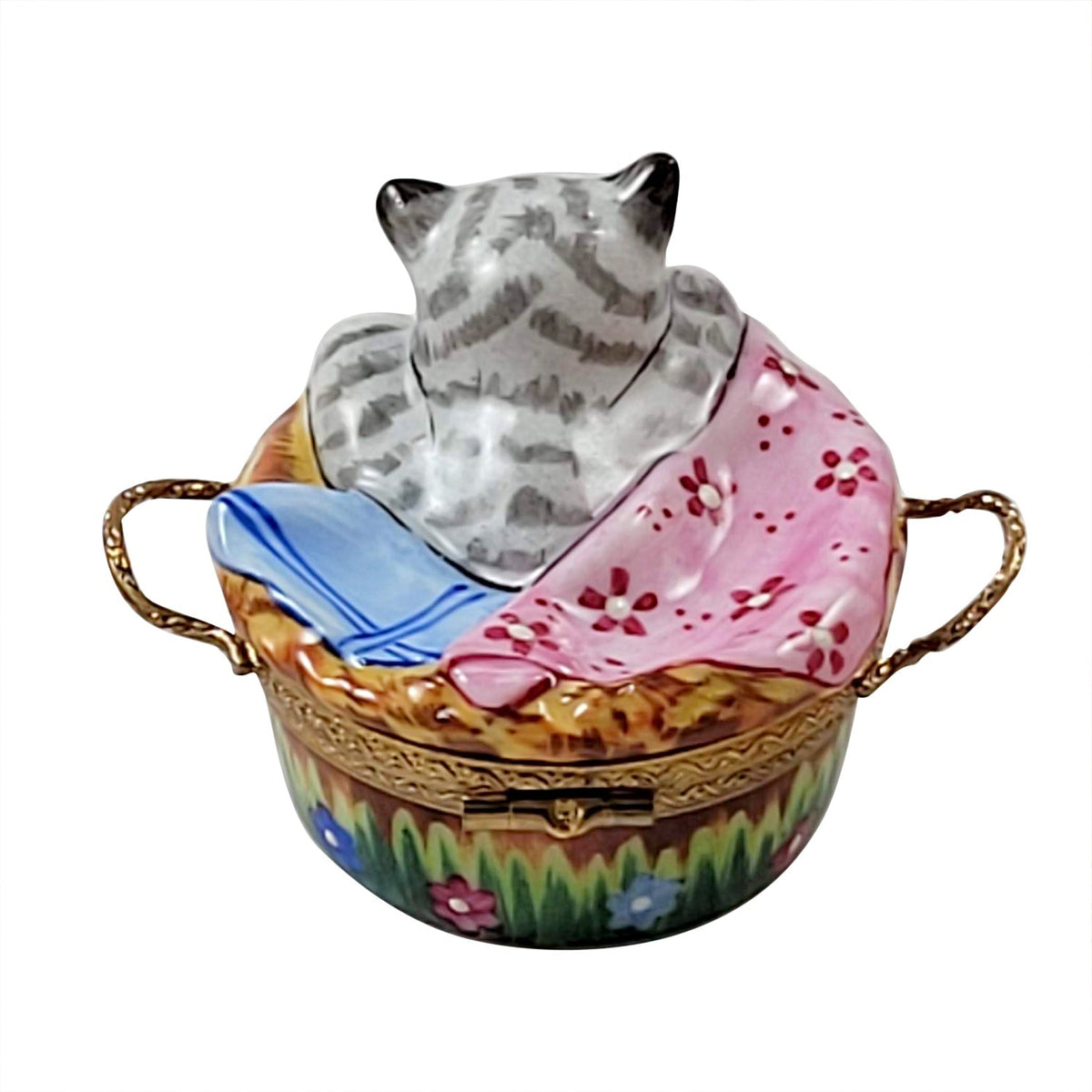 Kitten in Basket Limoges Box for Cat Lovers, view 3