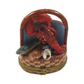 Basket with Lobster Limoges Box, a hand-painted Limoges porcelain gift