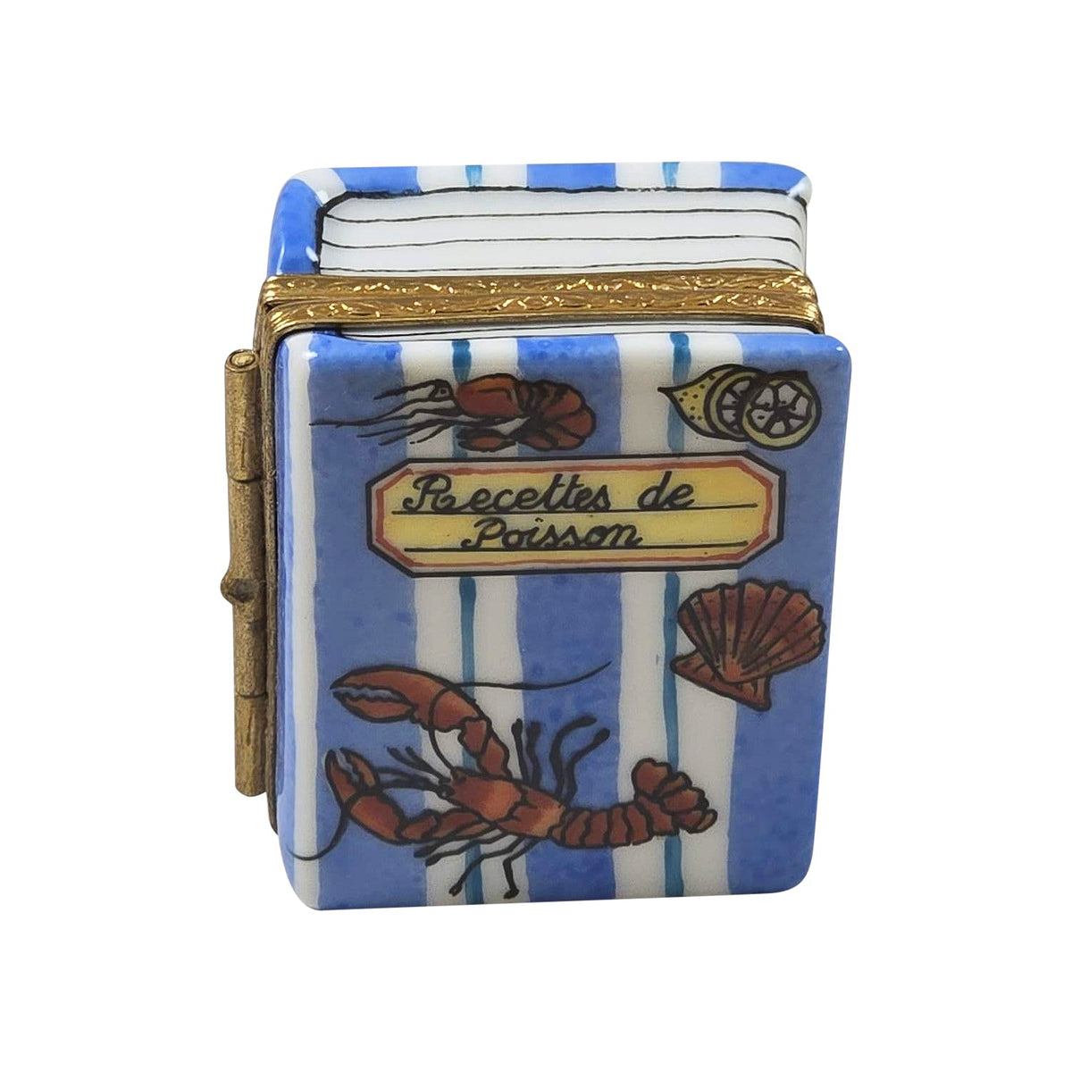 Seafood Cookbook Limoges Box, a hand-painted Limoges porcelain gift