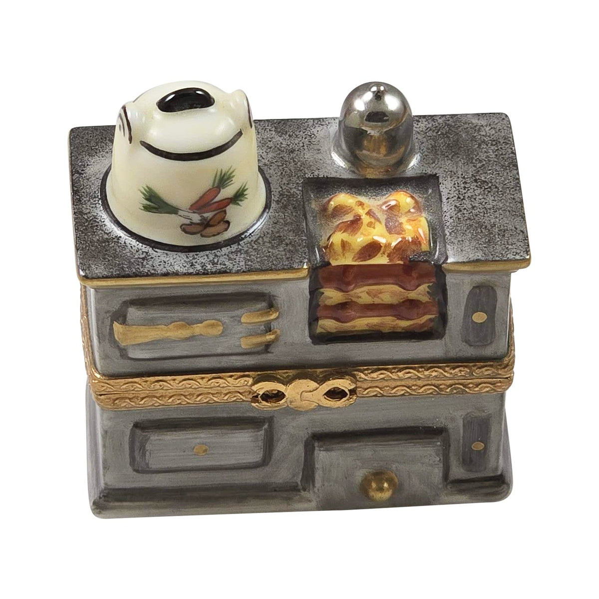 Antique Oldtime Stove by Rochard, an authentic French Limoges box from Limoges Boutique