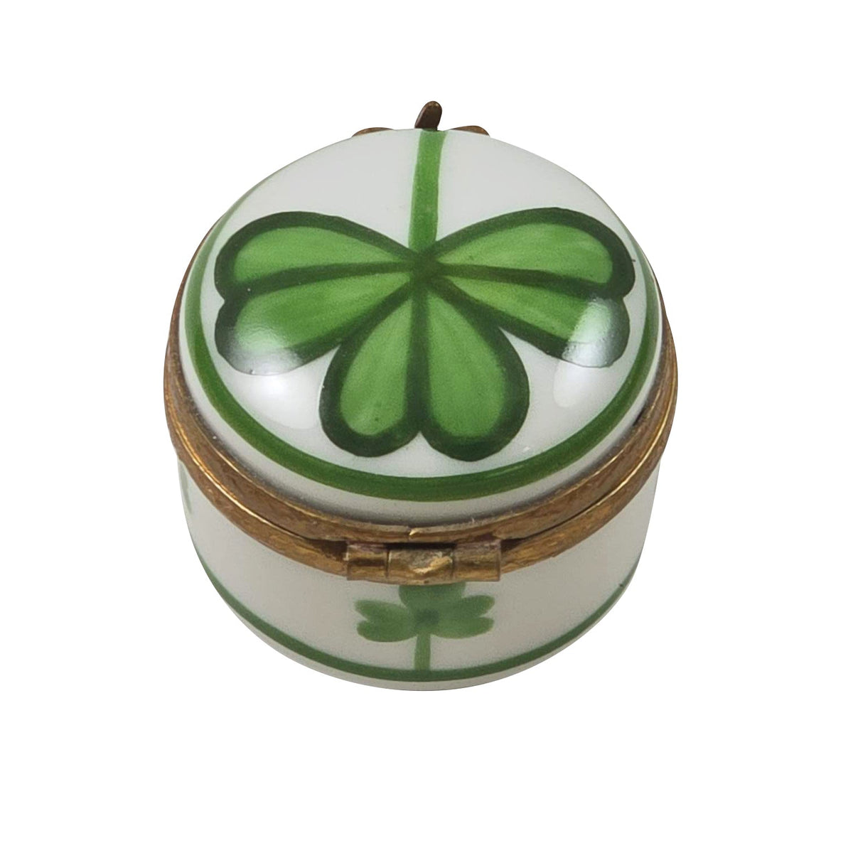 Round with Shamrock Limoges Box for Irish Collectors, view 3