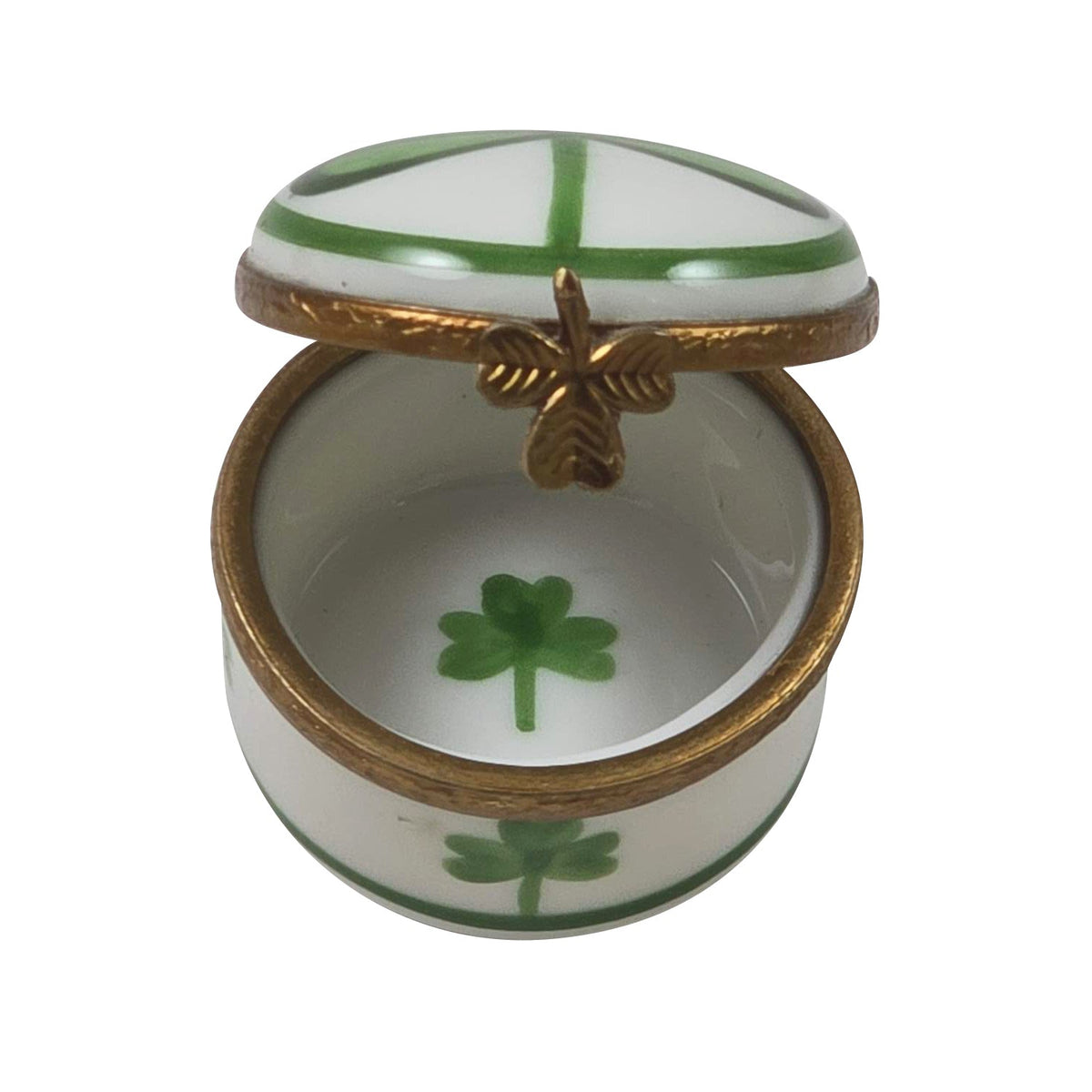 Round with Shamrock Limoges Box for Irish Collectors, view 2