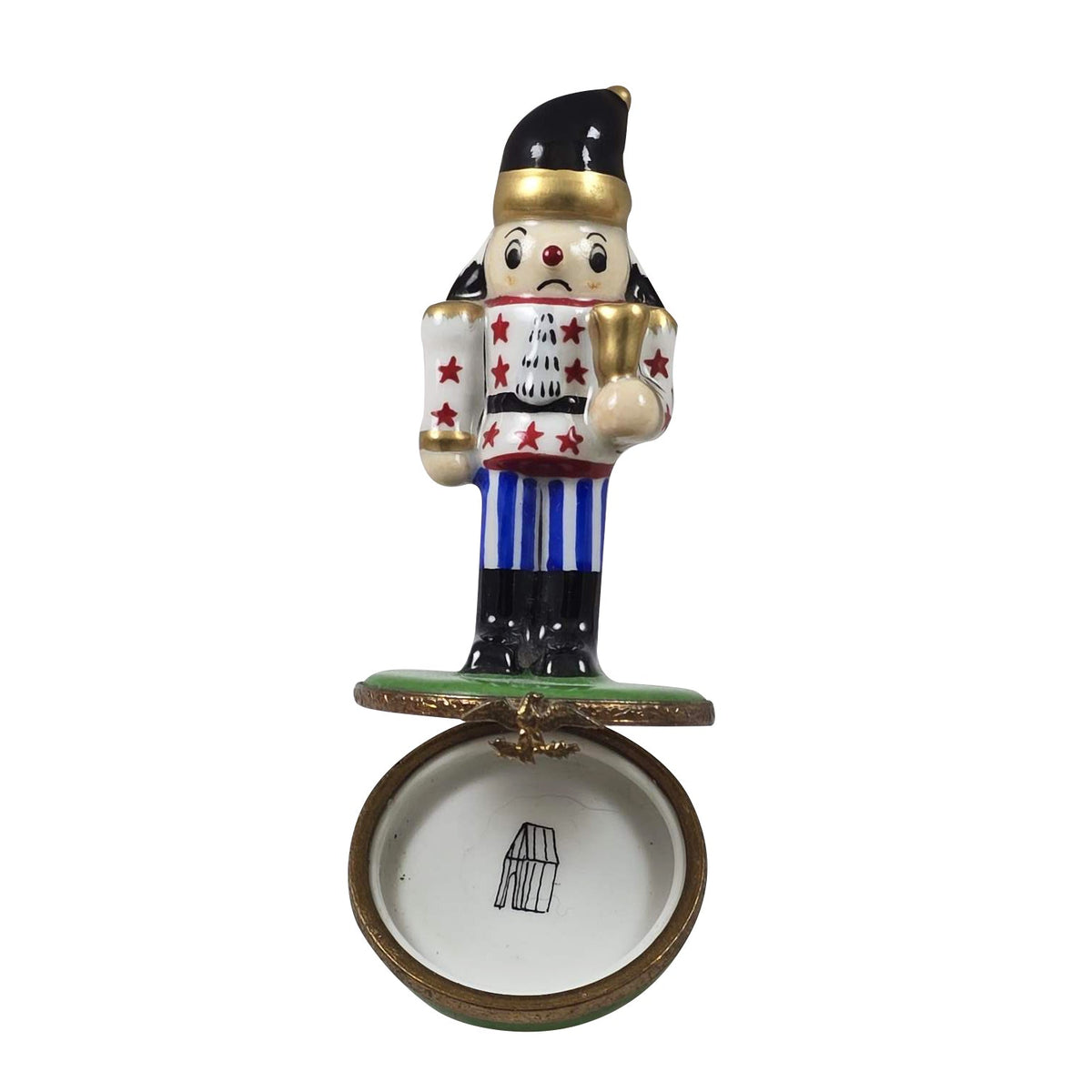 Nutcracker on Green Base Limoges Box Holiday Gift, view 3