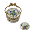 Hat Box with Flowers Limoges Box, a hand-painted Limoges porcelain gift