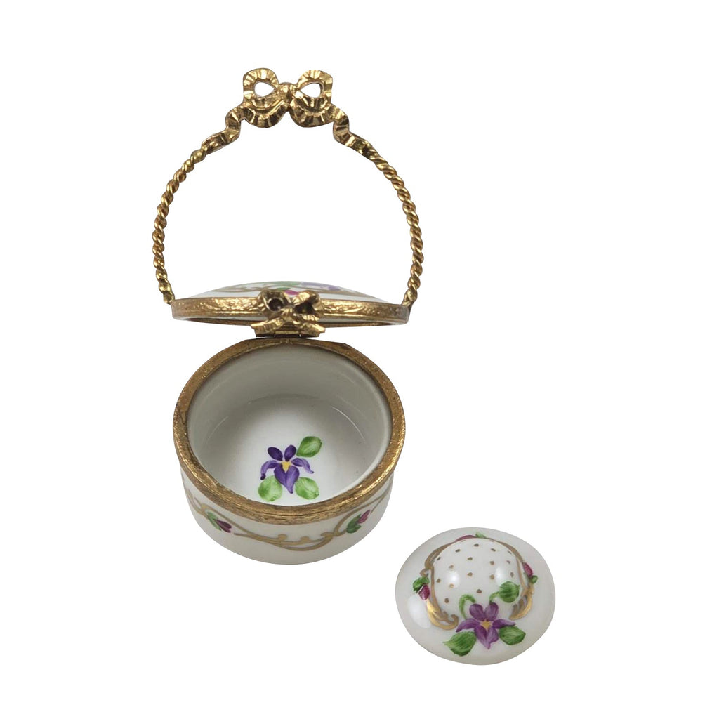 Hat Box with Flowers Limoges Box, view 4