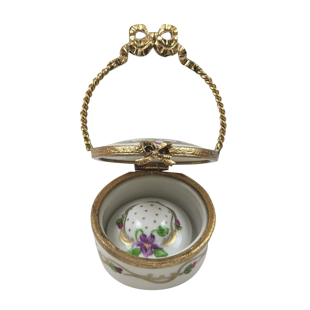 Hat Box with Flowers Limoges Box, view 2
