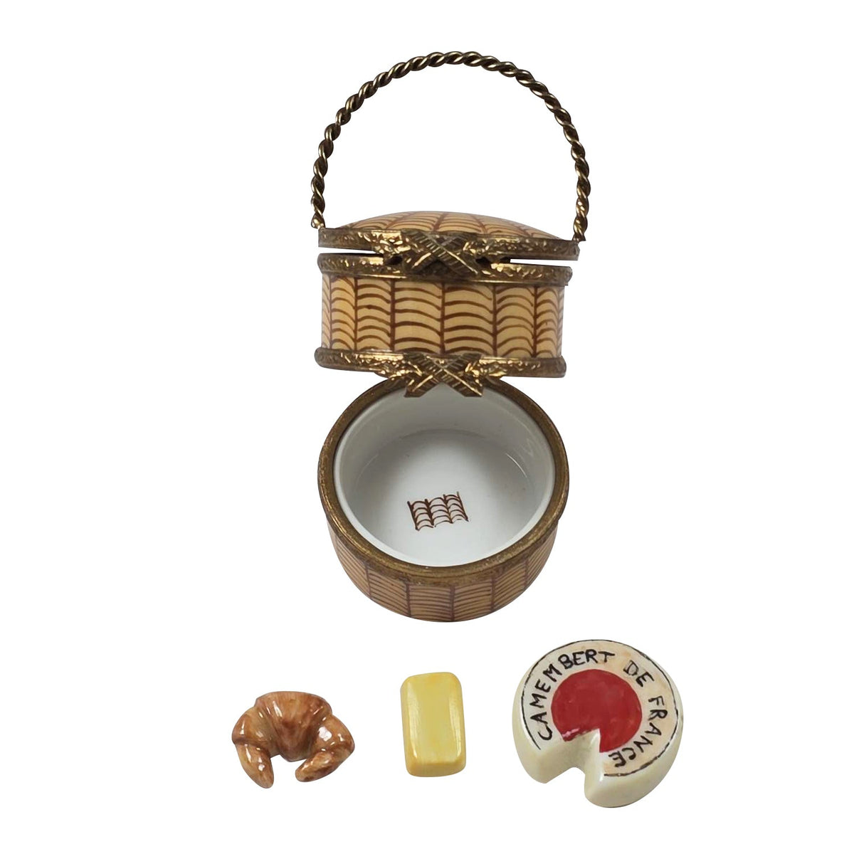 Double Hinged Picnic Basket Limoges Box, view 3