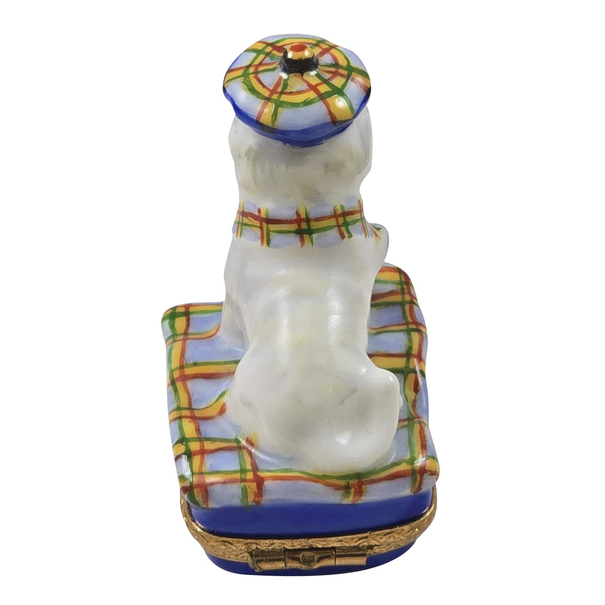 West Highland Terrier with Beret Scarf Limoges Box, view 3