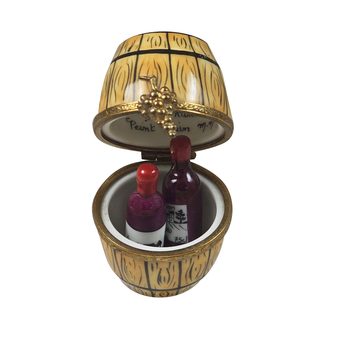 Bordeaux Wine Barrel with Two Bottles, view 2